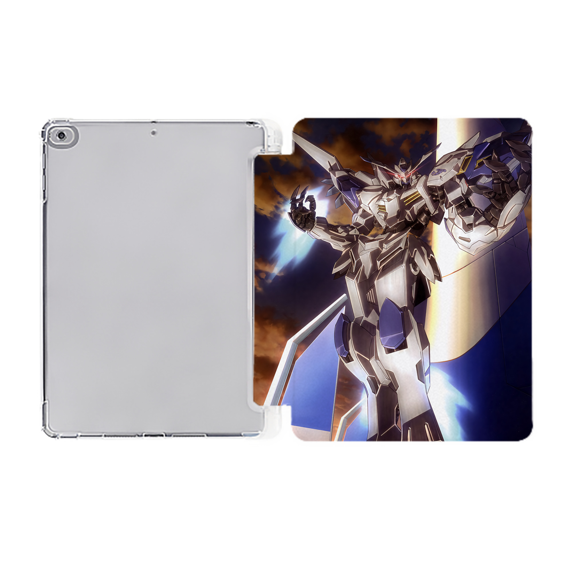 （画像用） 機動戦士ガンダム Mobile Suit Gundam IPad ケース ペン収納付き 三つ折りスタンド PUレザー×シリコン 対応機種9.5/10.5/10.9インチ